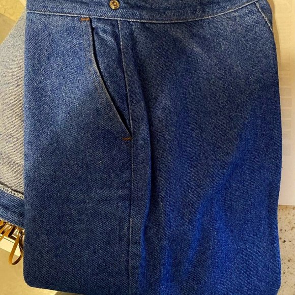 Retro WearWest  very Unique  high waist Jeans  7/8 with fringe apron attached - Picture 1 of 5
